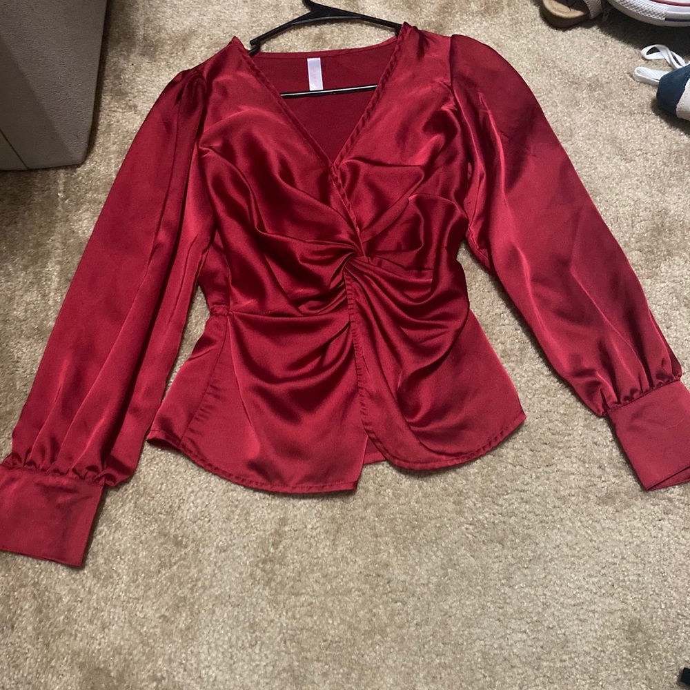 Red long sleeved shirt